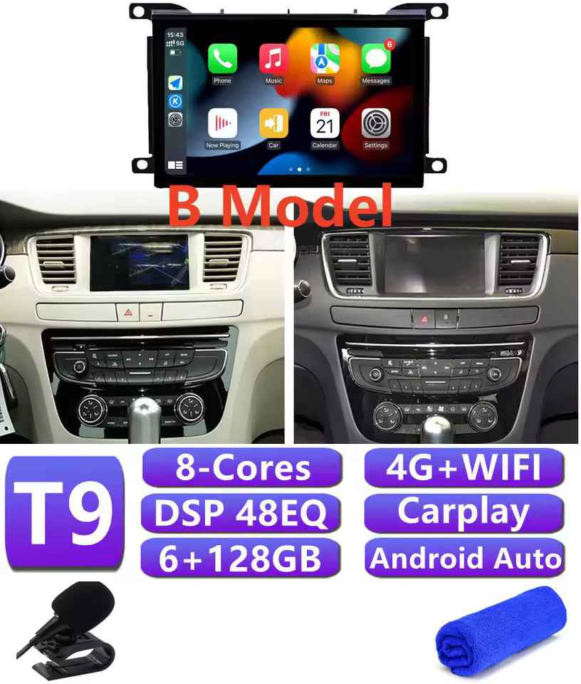 CarPlay intégré pour Peugeot 508 (2011–2018) – T5 / T6 / T9
