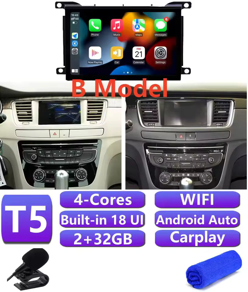 CarPlay intégré pour Peugeot 508 (2011–2018) – T5 / T6 / T9